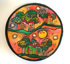 Vintage Paraiso Artesanal Plate 5.5 inch Colorful Pottery Trinket Plate Signed picture