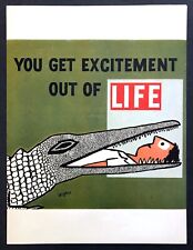 1955 Raymond Savignac Man in Mouth of Aligator art Life Magazine promo print ad picture