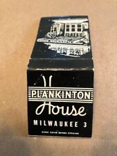 Plankinton House Hotel Milwaukee WI matchbook cover, vintage picture
