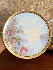 Haviland Limoges Hand Painted Rose and Lake Scene Elegantly Gilded Plate Signed picture