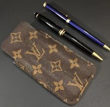 Made In USA 2 Pen Holder Monogram Leather Sleeve For Mont Blanc Luxury Pens picture