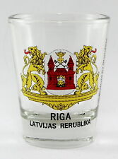 RIGA LATVIA COAT OF ARMS SHOT GLASS SHOTGLASS picture