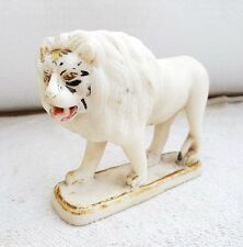 Vintage Handmade Painted Fierce Lion Marble Stone Statue Figure Figurine STO113 picture