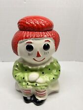 Vintage McCoy Pottery Raggedy Ann Cookie Jar Green and Red USA picture