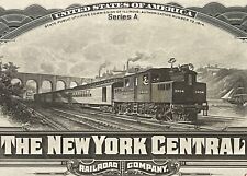 Antique 1913 The New York Central Railroad Gold Bond Certificate With Coupons picture
