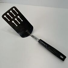 Vintage EKCO Spatula 11.5” Black Short Handle Stainless Slotted Blade Keyhole US picture