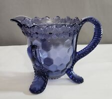 Rare US GLASS CO #15060 VERMONT Creamer Saphire Blue STATES SERIES EAPG 1899 picture