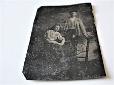 ORIGINAL Antique 1870s-1880s, Victorian Family Husband & Wife-Tintype PHOTO. picture