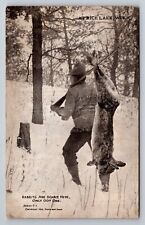 Exaggeration Rabbit Scarce Here At Rice Lake Wisconsin Antique Posted 1914 picture