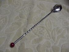 Vintage Long RED Bakelite Iced Tea/Cocktail/Bar/Stirring Spoon Twisted Shaft picture