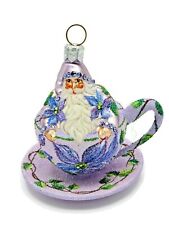 Patricia Breen Tea for Two Clematis Spring Holiday Tree Ornament Tea Party CATZ picture
