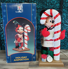 Santa’s Best Mickey Mouse Elf Painting Candy Cane ANIMATED VTG TESTED WORKS READ picture