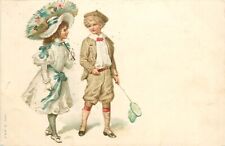 A.&M.B. German Art Postcard 46. Children Boy & Girl in Fancy Dress Walk Together picture
