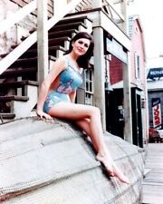 Linda Harrison full body glamour pose in blue swimsuit 1965 8x10 inch photo picture
