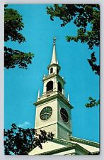 Hadley MA First Congregational Church Christopher Wren Type Spire Vtg Postcard picture