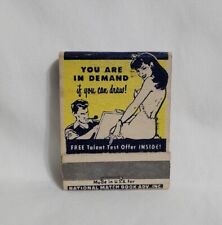 Vintage Art Instruction School Drawing Girlie Matchbook Advertising Matches picture