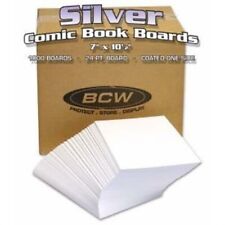 Case of 1000 BCW Silver Comic Backing Boards - Acid Free - White 7x10.5