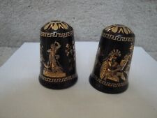 Vintage Roman/Greek Pattern Ceramic Salt & Pepper Shakers   picture
