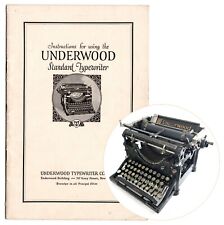 Underwood No.5 Typewriter Instruction Manual Antique Vtg Repro User Standard picture