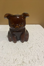 Vintage Hull Pottery USA Cork Pig Piggy Bank Glazed Brown & Turquoise Drip picture