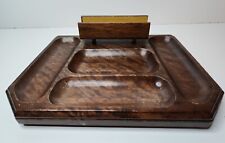 Vintage SWANK Mid Century Valet Caddy Wood Dresser Tray ~ Japan picture