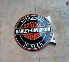 PORCELIAN HARLEY DAVIDSON  ENAMEL SIGN SIZE 18 INCHES DOUBLE SIDED picture