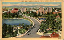 Wilshire Blvd Westlake Park Los Angeles California ~ 1939 R BLACK Waterloo Iowa picture