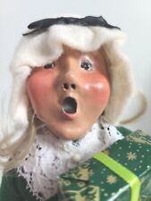 Vintage Byers Choice 1991 Female Caroler Girl Holding Wrapped Present 9-1/4 Tall picture
