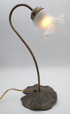 VTG MCM Art Nouveau Gooseneck Tulip Lily Pad Table Desk Light Lamp Grandlite picture