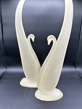 Austin Prod. Vintage Frosted Acrylic Lucite Translucent Modern Swan Sculptures picture