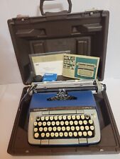 EXCELLENT Vintage Smith Corona SCM Classic 12 Portable Typewriter with Case Blue picture