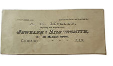 Victorian Jewelers Trade Card AH Miller Est’d 1856 Chicago Silversmith B25 picture
