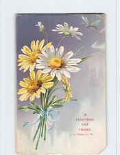 Postcard In Everything Give Thanks 1 Thess. 5:18 Daisy Flower Embossed Card picture