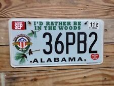 Alabama Expired 2005 I'd rather be in the woods License Plate Tags 36PB2 picture