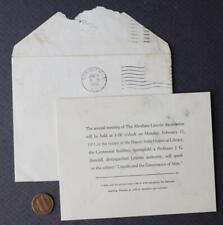 1951 Springfield Illinois Abraham Lincoln Assoc. J.G. Randall Invitation set --- picture