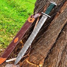 31' Inches Exclusive Legendary Damascus Steel Sword Dagger Gladius Viking Sword picture