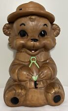 Vintage Twin Winton Brown Bear W/ Hat Cookie Jar Made In USA Smokey The Bear  picture