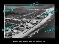 OLD 8x6 HISTORIC PHOTO OF BETHANY BEACH DELAWARE AERIAL VIEW OF TOWN c1935 picture