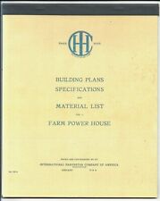 1911 IH Farm Power House Building Plans Specifications & Material List  Reprint picture