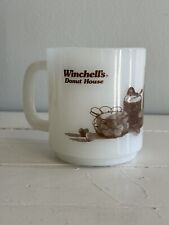 Winchell’s Donut House White Milk Glass Coffee Mug Cup Glasbake picture