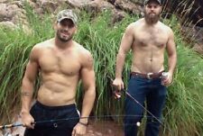 Shirtless Male Rugged Country Red Neck Beard Hairy Fishing Hunks PHOTO 4X6 C111 picture