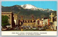 Postcard CO Colorado Springs Pikes Peak Avenue Classic Cars UNP A29 picture