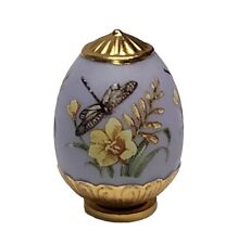 Mini Faberge Egg Dragonfly Sapphire Garden Franklin Mint 22K Gold Hand Painted  picture