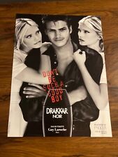 1997 VINTAGE 8X10.5 PRINT Ad FOR DRAKKAR NOIR COLOGNE GUY LAROCHE 2 SEXY MODELS picture