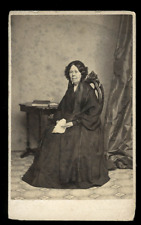 1860s CDV Photo of Old Widow Woman in Mourning Rhode Island Photographer picture