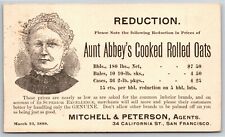 Scarce Postcard Postal Aunt Abbey's Cooked Rolled Oats San Francisco 1888 VGC picture