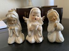 Vintage Ceramic Christmas Angel  Figurines Lot of 3 MADE IN Japan picture