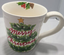 Maxcera Merry Christmas Holiday Holly Cardinal Pine Cone Coffee Mug picture