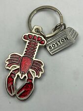 Boston Massachusetts Lobster Red Sparkle Enamel with Cage Charm Keychain picture