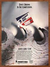 1991 USPS Priority Mail Vintage Print Ad/Poster Authentic Postal Service Art 90s picture